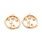 Brass Micro Pave Cubic Zirconia Pendants, Cadmium Free & Nickel Free & Lead Free, Cat, Real 18K Gold Plated, 16x16x2mm, Hole: 1.2mm