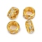 Brass Rhinestone Beads, Rondelle, Crystal, Golden, 11.5x6mm, Hole: 5mm