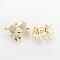 Brass Micro Pave Cubic Zirconia Pendants, Cadmium Free & Lead Free, Children, Golden, 16x22x6mm, Hole: 3x5mm