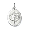 Rack Plating Brass Micro Pave Cubic Zirconia Pendants, Long-Lasting Plated Lead Free & Cadmium Free, Tree, Platinum, 19x12.5x2mm, Hole: 3.4mm