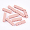 Spray Painted Alloy Multi-Strand Links, For Tile Elastic Bracelets Making, Cuboid, Light Coral, 16x4x4mm, Hole: 1.2mm