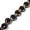 Handmade Porcelain Beads Strands, Shell Shape, Black, 13.5x13~14x6mm, Hole: 1.8mm, about 28pcs/strand, 14.37''(36.5cm)