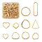 60Pcs 10 Styles Alloy Linking Rings, Light Gold, 6pcs/style