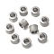 Tarnish Resistant Stainless Steel Textured Beads, Large Hole Column Beads, Stainless Steel Color, 9x11mm, One Hole: 5.8mm, Another Hole: 6.1mm