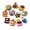 Bear Theme Opaque Resin Pendants, with Platinum Tone Iron Loops, Mixed Shapes, Mixed Color, 22~25.5x15.5~21.5x6.5~9mm, Hole: 2mm