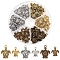 90Pcs 6 Style Tibetan Style Alloy Pendants, Sea Turtle, Mixed Color, 16~23x12.4~16x2~2.2mm, Hole: 1.5~2mm, 15pcs/style