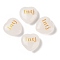 Natural Quartz Crystal Heart Engraving MBTI Figurines Statues for Home Office Desk Decorations, Word Intj, 30x30x12.5~13mm