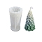 3D Christmas Tree DIY Candle Silicone Molds, for Xmas Tree Scented Candle Making, White, 6x11cm, Inner Diameter: 9.7x5.2x5cm