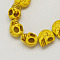 Synthetical Turquoise Beads Strands, Dyed, Skull, for Halloween, Gold, 10~10.5x8~8.5x10~10.5mm, Hole: 1.5mm, about 35pcs/strand, 15.75 inch(40cm)