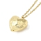 Brass Pendants Necklaces, 201 Stainless Steel Cable Chain Necklaces, Heart, Real 18K Gold Plated, 15.98 inch(40.6cm)
