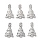 Tibetan Style Christmas Tree Alloy Pendants, Lead Free & Cadmium Free, Platinum, 23.5x14x3.5mm, Hole: 2.5mm, about 720pcs/1000g