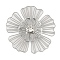 Brass Cobochons, with Rhinestone, Flower, Platinum, 24x24x3.5mm