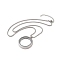 Non-Tarnish Vacuum Plating 304 Stainless Steel Ring Pendant Necklaces, 201 Stainless Steel Box Chain Necklaces, Stainless Steel Color, 17.91 inch(45.5cm).