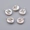 Natural Cultured Freshwater Pearl Pendants, with Micro Pave Cubic Zirconia, Brass Findings, Long-Lasting Plated, Letter, Real 18K Gold Plated, Letter.H, 14~28x9~16x5~9mm, Hole: 1.5mm