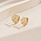 Simple Geometric Brass Hoop Earrings, Snowflake, Real 18K Gold Plated, 11mm