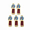 Light Gold Plated Alloy Pendants, with Enamel, Cadmium Free & Nickel Free & Lead Free, Rectangle, Dark Red, 19.5x7.5x1.5mm, Hole: 1.8mm