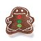 Cotton Doll Ornament Accessories, with Non-Woven Fabric & Velvet Finding, for DIY Brooch, Bag, Socks, Scarves, for Christmas, Gingerbread Man, Sienna, 46x48x22mm