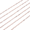 Brass Paperclip Chains, Drawn Elongated Cable Chains, Soldered, Cadmium Free & Nickel Free & Lead Free, with Spool, Long-Lasting Plated, Rose Gold, 7.5x3x0.5mm, about 32.81 Feet(10m)/roll