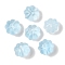 Transparent Spray Paint Glass Beads, Flower, Light Sky Blue, 11.5x8.5mm, Hole: 1.2mm