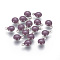 304 Stainless Steel Enamel Charms, Enamelled Sequins, Flat Round, Stainless Steel Color, Purple, 8.5x6x3mm, Hole: 1mm
