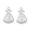 Rack Plating Alloy Pendants, Dress, Platinum, 20x13x2mm, Hole: 1.8mm
