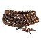 108 Beads Prayer Mala Bracelet, Wood Round Beaded Wrap Bracelet Necklaces for Ramadan & Eid Mubarak, Sienna, 35-3/8 inch(90cm), Bead: 8mm