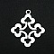 Non-Tarnish 201 Stainless Steel Pendants, Laser Cut, Hollow, Rhombus, Stainless Steel Color, 22x20x1mm, Hole: 1.6mm