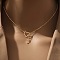 Heart Letter Brass Micro Pave Clear Cubic Zirconia Initial Lariat Necklaces, Golden, Letter B, 13.78~17.72 inch(35~45cm)
