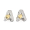 Brass Beads, Cadmium Free & Lead Free, Platinum & Golden, Letter A, 11x10x8mm, Hole: 5x4mm