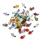 40Pcs 8 Colors K9 Glass Imitation Austrian Crystal Bead Pendants, Rhombus, with Brass Loop, Faceted, Platinum, 8.5x4.5mm, Hole: 2mm, 5pcs/colors