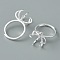 Adjustable Brass Finger Ring Components, Solitaire Ring Setting 6 Prong Ring Settings, Silver, US Size 6 1/2(16.9mm), Tray: 14mm