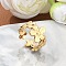 Ion Plating(IP) 304 Stainless Steel Finger Rings, Cuff Rings, Long-Lasting Plated, Sunflower, Golden, US Size 7 1/4(17.5mm), 7~12mm