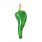 304 Stainless Steel Enamel Big Pendants, Golden, Pepper Charm, Green, 55.5x17.5x7mm, Hole: 1.5mm