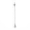Tarnish Resistant 304 Stainless Steel Chain Extender, Cadmium Free & Nickel Free & Lead Free, with Teardrop and Lobster Claw Clasps, Stainless Steel Color, 50mm, Hole: 2.5mm
