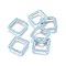 MIYUKI & TOHO Handmade Japanese Seed Beads, with 304 Stainless Steel Link Rings, Loom Pattern, Square, Silver, Light Sky Blue, 15x15x1.8~2mm