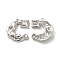 Alloy Pendant, with Glass, Platinum, Lead Free & Cadmium Free, Moon Charm, Clear, 23x20x4mm, Hole: 1.6mm