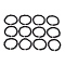 12Pcs 12 Styles 8mm Round Natural Lava Rock Constellation Beaded Bracelet Sets, Stackable Bracelets for Women Men, Inner Diameter: 1.97 inch(5cm), 1pc/style