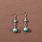 Bohemian tassel turquoise earrings, retro ethnic minority style earrings, personalized temperament, Tibetan ear accessories