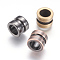 304 Stainless Steel Beads, Large Hole Beads, Grooved Beads, Column, Mixed Color, 10x8mm, Hole: 6.5mm