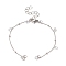 Brass Satellite Chain Bracelet Making, with Cubic Zirconia Charms and Lobster Clasp, for Link Bracelet Making, Silver, 6-1/4 inch(16cm)