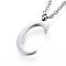 Non-Tarnish 304 Stainless Steel Initial Pendant Necklaces, Letter C, with Cable Chains and Lobster Clasp, Stainless Steel Color, 18.11 inch(46cm)