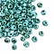 Picasso Glass Seed Beads, Round Hole, Teardrop, Teal, 5x4.5x4mm, Hole: 1.4mm, 120pcs/set