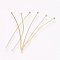 304 Stainless Steel Ball Head Pins, Real 18K Gold Plated, 20x0.5mm