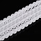 Transparent Glass Beads Strands, Round, Frosted, Clear, 7.8~8.2mm, Hole: 1.2mm, about 50pcs/strand, 14.57~14.76''(37~37.5cm)