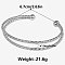 Stylish 304 Stainless Steel Double-layered Cuff Bangles, Torque Bangles for Women, Stainless Steel Color, Inner Diameter: 2-5/8 inch(6.7cm)