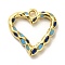 304 Stainless Steel Pendants, with Enamel, Golden, Heart Charm, Light Sky Blue, 21x20.5x3mm, Hole: 2.5mm