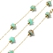 Ion Plating(IP) 316 Surgical Stainless Steel Paperclip Chains, with Natural Imperial Jasper Column Beads, Soldered, Real 18K Gold Plated, with Spool, Link: 2.5x1x0.3mm