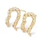 Brass Stud Earring Findings, Cadmium Free & Nickel Free & Lead Free, with Vertical Loop, Twist Arch, Real 18K Gold Plated, 14x10mm, Hole: 1mm, Pin: 0.7mm