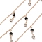 Handmade Brass Glass Beads & Rhinestone Chains, for Necklaces Bracelets Making, Long-Lasting Plated, Soldered, with Spool, Light Gold, 2x1.6x0.4mm, about 16.40 Feet(5m)/Roll
