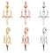 Beebeecraft 9Pcs/Box 3 Colors Trident Charms 18K Gold Plated Brass Poseidon Trident Charms with Jump Ring for DIY Necklace Bracelet Earrings Jewelry Making DIY Craft